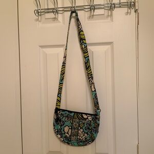 Vera Bradley Blue and Green Crossbody Bag with Quilted Design